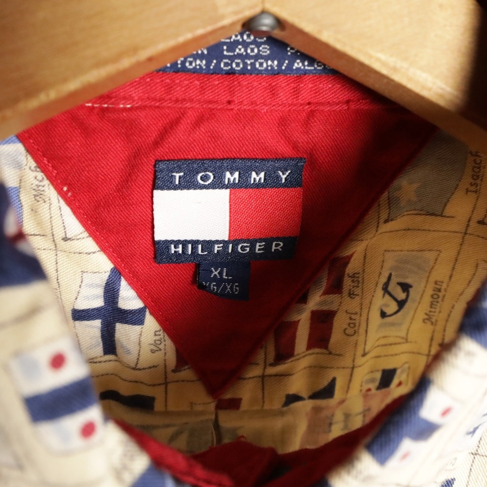 Tommy Hilfiger Nautical Flags Print Button Down Shirt Mens XL Long Sleeve Casual - Picture 4 of 5